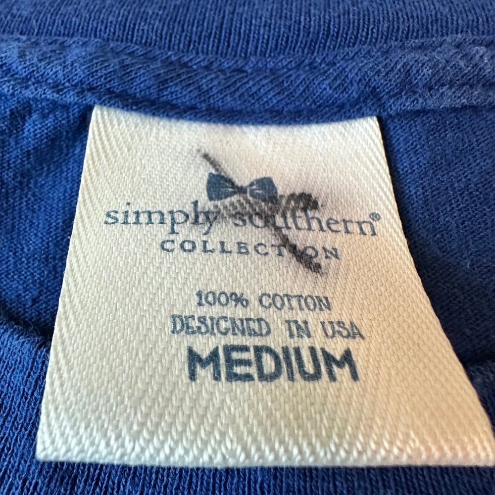 Simply Southern Save The Nature Navy Blue Long Sleeve Graphic Tee Medium - Picture 2 of 7